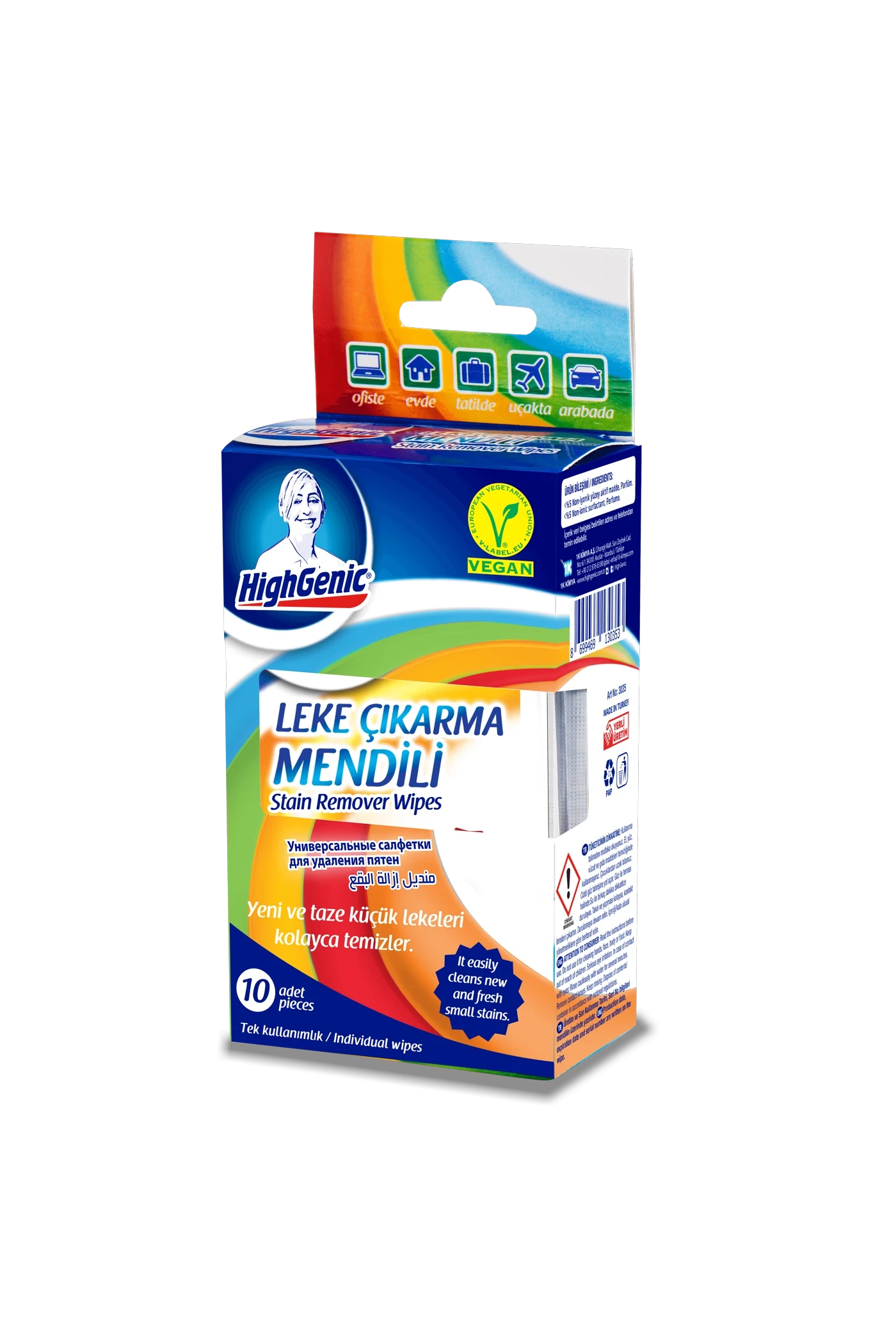 Photo produit — STAIN REMOVER WIPES (1 PACK=10 EA. IN ONE BOX) — HIGHGENIC Lingettes en gros — Aïntab Gross