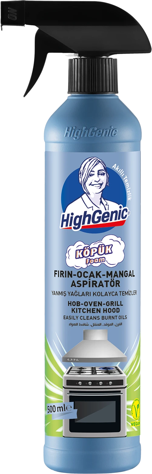 Photo produit — FOAM OVEN, HOB, GRILL& ASPIRATOR CLEANER — 500 Ml — HIGHGENIC Nettoyants surfaces spray en gros — Aïntab Gross