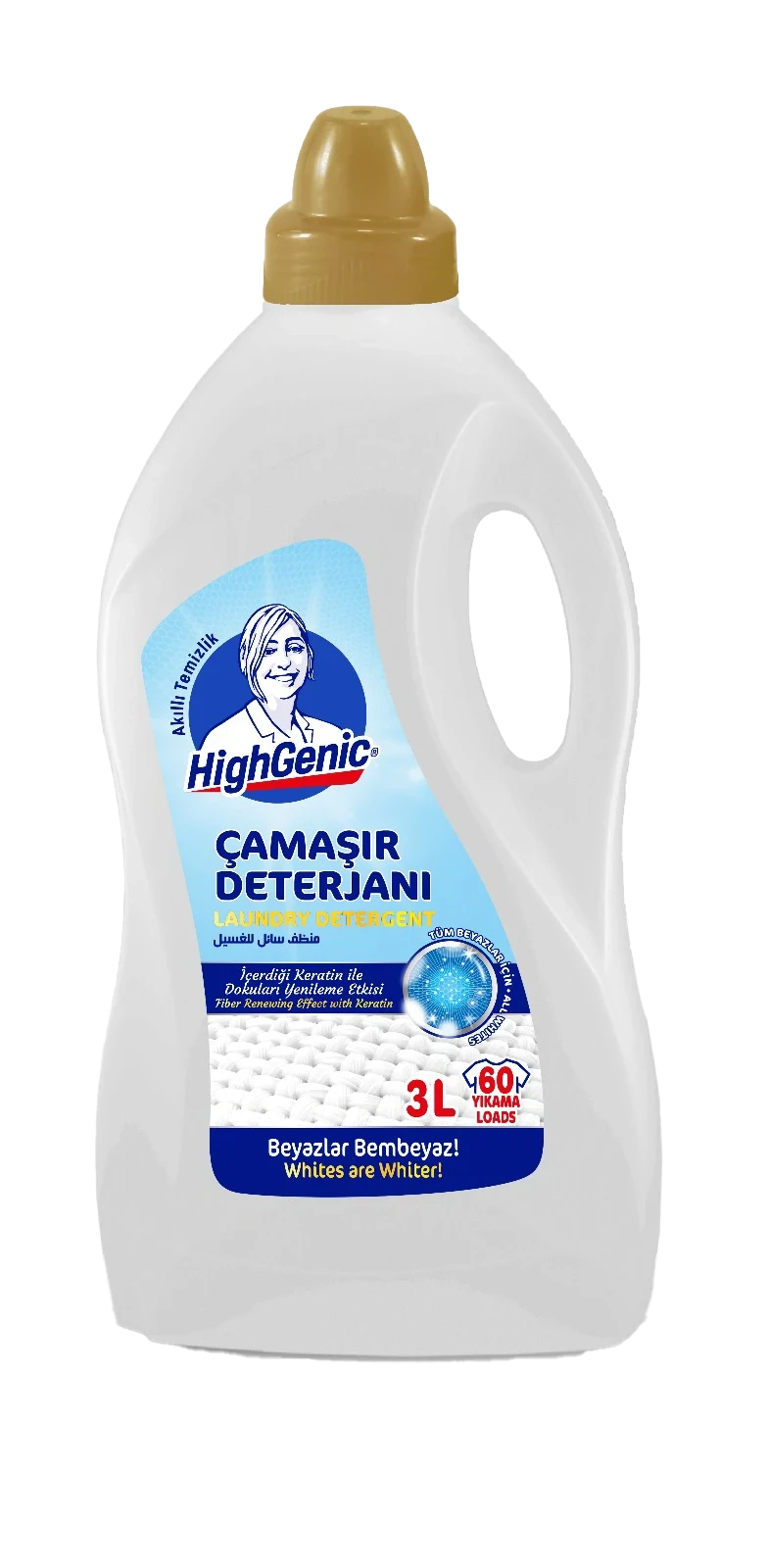 Photo produit — LIQUID LAUNDRY DETERGENT - WHITE — 3000 mL — HIGHGENIC Lessive liquide en gros — Aïntab Gross