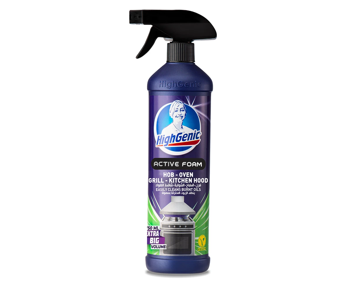 Photo produit — ACTIVE FOAM OIL CLEANER FOR HOB, OVEN AND GRILL — 750 mL — HIGHGENIC Nettoyants surfaces spray en gros — Aïntab Gross