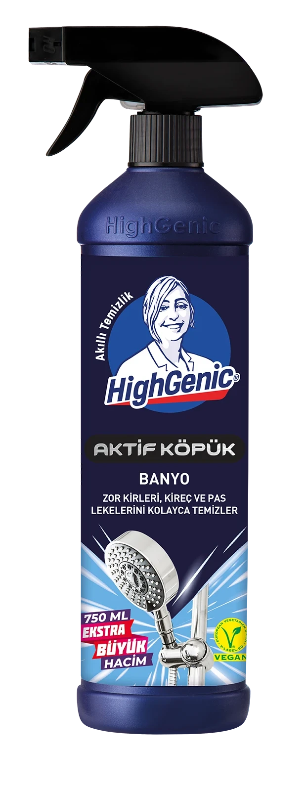Photo produit — ACTIVE FOAM CLEANER FOR BATHROOM — 750 mL — HIGHGENIC Nettoyants surfaces spray en gros — Aïntab Gross
