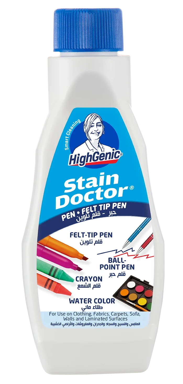 Photo produit — STAIN REMOVER - PEN AND FELT TIP STAINS 200ML — HIGHGENIC Nettoyants surfaces spray en gros — Aïntab Gross