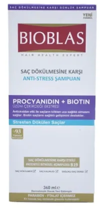 Photo produit — BIOBLAS PROCYANIDIN+BIOTIN FOR STRESS-RELATED HAIR LOSS 360ML — BİOBLAS Shampooings en gros — Aïntab Gross