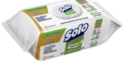 Photo produit — SOLO Surfaces CLEANING TOWEL WITH WHITE Savon 100PCS *12 — ECZACIBAŞI Lingettes en gros — Aïntab Gross