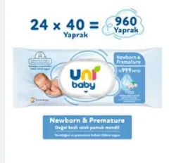Photo produit — UNI Bébé NEWBORN Lingettes 40*3*8 — ECZACIBAŞI Baby Wet Towel en gros — Aïntab Gross