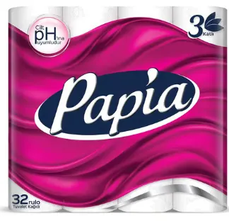 Photo produit — PAPIA Papier toilette 32 PACKS *3 — HAYAT KİMYA Papier toilette en gros — Aïntab Gross