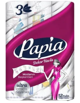 Photo produit — PAPIA Essuie-tout WITH 12PCS DECORATED *2 — HAYAT KİMYA Essuie-tout en gros — Aïntab Gross