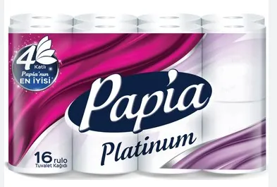 Photo produit — PAPİA Papier toilette 4LAYERS PLATINIUM 16PCS X 3 — HAYAT KİMYA Papier toilette en gros — Aïntab Gross