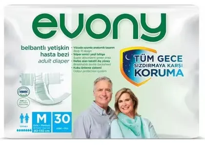 Photo produit — EVONY Adult Couches 30-Pack Medium 2022*4 — HAYAT KİMYA Couches en gros — Aïntab Gross