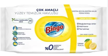 Photo produit — BINGO Surfaces TOWEL LARGE 96X12 Citron — HAYAT KİMYA Lingettes en gros — Aïntab Gross