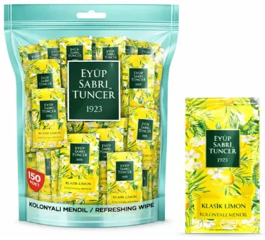 Photo produit — EST Eau de Cologne WIPES CLASSIC Citron 150 PIECES — EYÜP SABRİ Eaux de Cologne en gros — Aïntab Gross