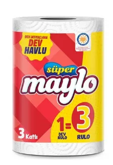 Photo produit — SUPER MAYLO GIANT Essuie-tout1-3 1*10 ( 3LAYERS) — LİLA KAĞIT Essuie-tout en gros — Aïntab Gross