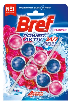 Photo produit — BREF 8-PACK P.AKTIV TOILET SET 2*50 GR FLOWER *10 — HENKEL Blocs WC en gros — Aïntab Gross